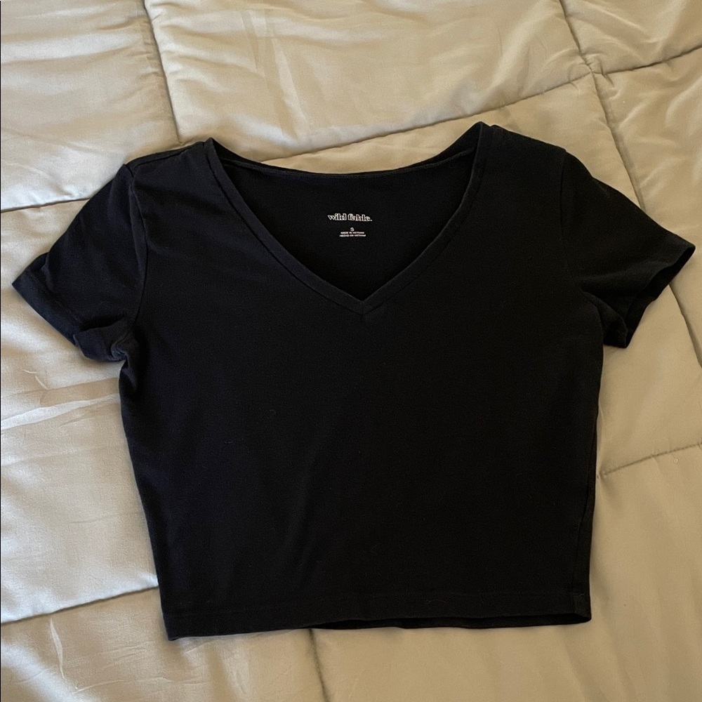 Basic Back Wild Fable V-Neck Cropped Tee